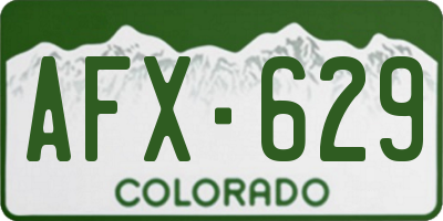 CO license plate AFX629