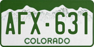 CO license plate AFX631