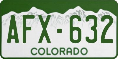 CO license plate AFX632