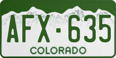 CO license plate AFX635