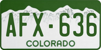 CO license plate AFX636