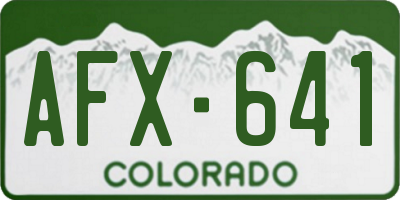 CO license plate AFX641