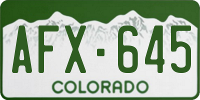 CO license plate AFX645