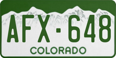 CO license plate AFX648