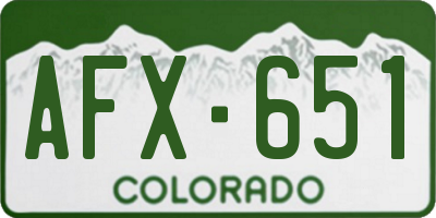 CO license plate AFX651