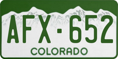 CO license plate AFX652