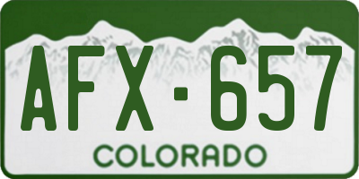 CO license plate AFX657