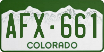 CO license plate AFX661