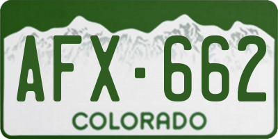 CO license plate AFX662