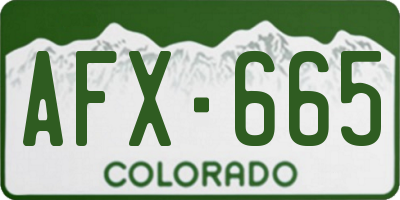 CO license plate AFX665