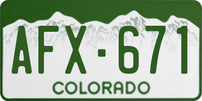 CO license plate AFX671