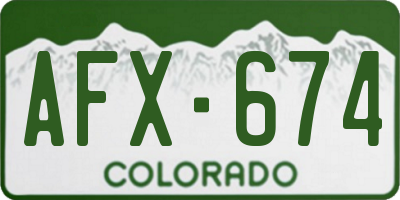 CO license plate AFX674