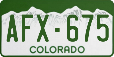 CO license plate AFX675