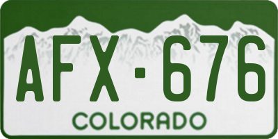 CO license plate AFX676