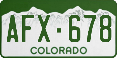 CO license plate AFX678