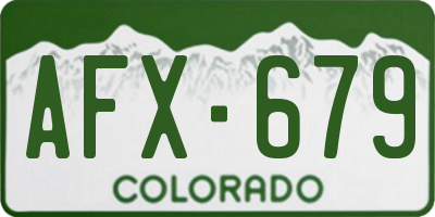 CO license plate AFX679