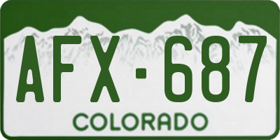 CO license plate AFX687