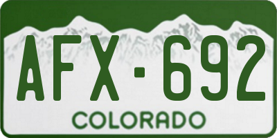 CO license plate AFX692