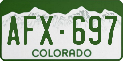CO license plate AFX697