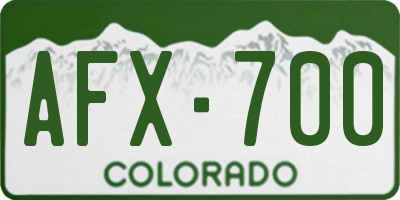 CO license plate AFX700