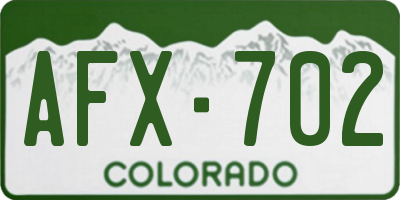 CO license plate AFX702