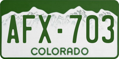 CO license plate AFX703