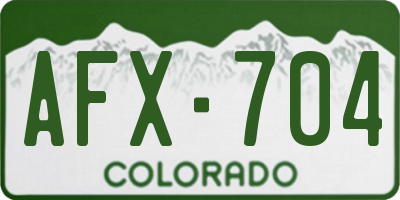 CO license plate AFX704