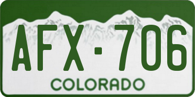 CO license plate AFX706