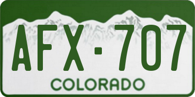 CO license plate AFX707