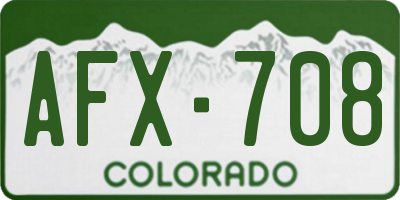 CO license plate AFX708