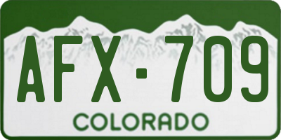 CO license plate AFX709