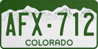 CO license plate AFX712