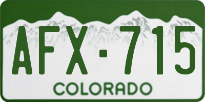 CO license plate AFX715