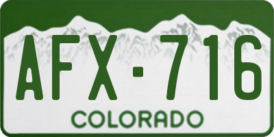 CO license plate AFX716