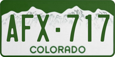 CO license plate AFX717