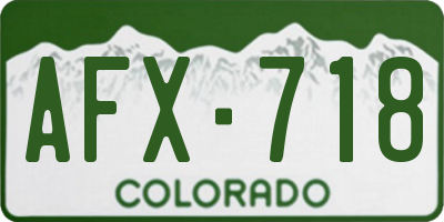 CO license plate AFX718
