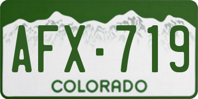 CO license plate AFX719