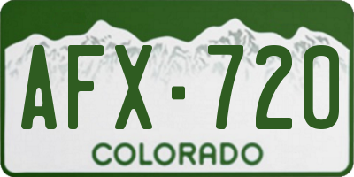 CO license plate AFX720