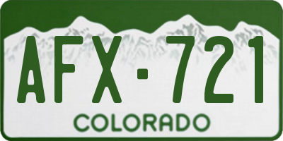 CO license plate AFX721
