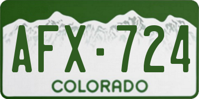 CO license plate AFX724