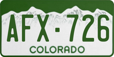 CO license plate AFX726