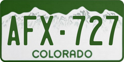 CO license plate AFX727