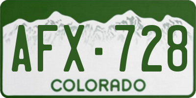 CO license plate AFX728