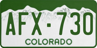CO license plate AFX730