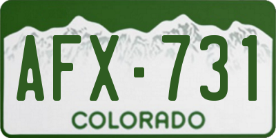 CO license plate AFX731