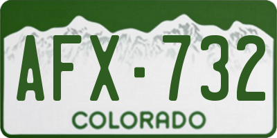 CO license plate AFX732