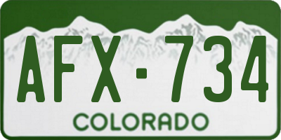 CO license plate AFX734