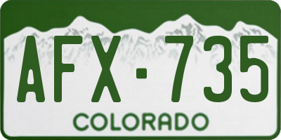 CO license plate AFX735