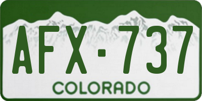 CO license plate AFX737