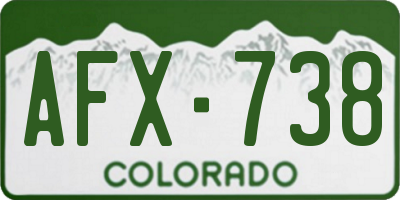 CO license plate AFX738